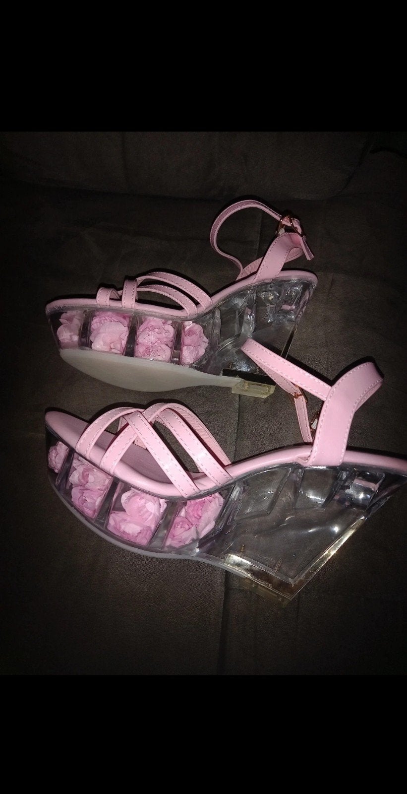 chaussure à talon compensé fleur rose taille 37, Enlèvement ou Envoi