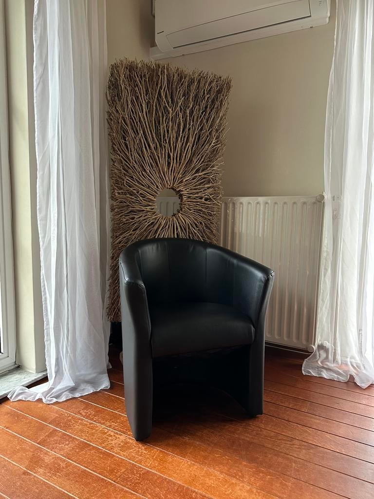 2 fauteuils design Clubo, Brand New Office, cuir noir, Maison & Meubles, Fauteuils, Comme neuf, Enlèvement