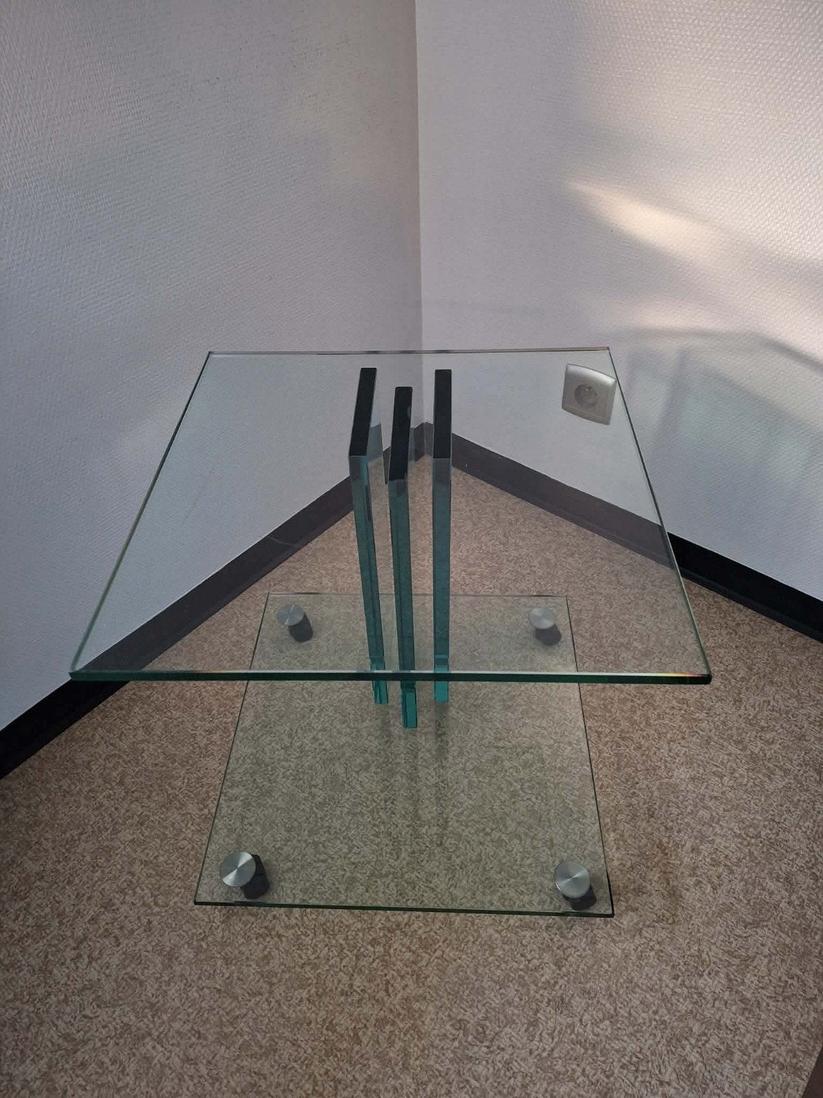 glazen bijzettafel, Ophalen, Zo goed als nieuw, Glas