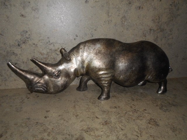 Prachtig beeld Neushoorn, Ophalen of Verzenden, Kunststof, Beeld, Zoogdier
