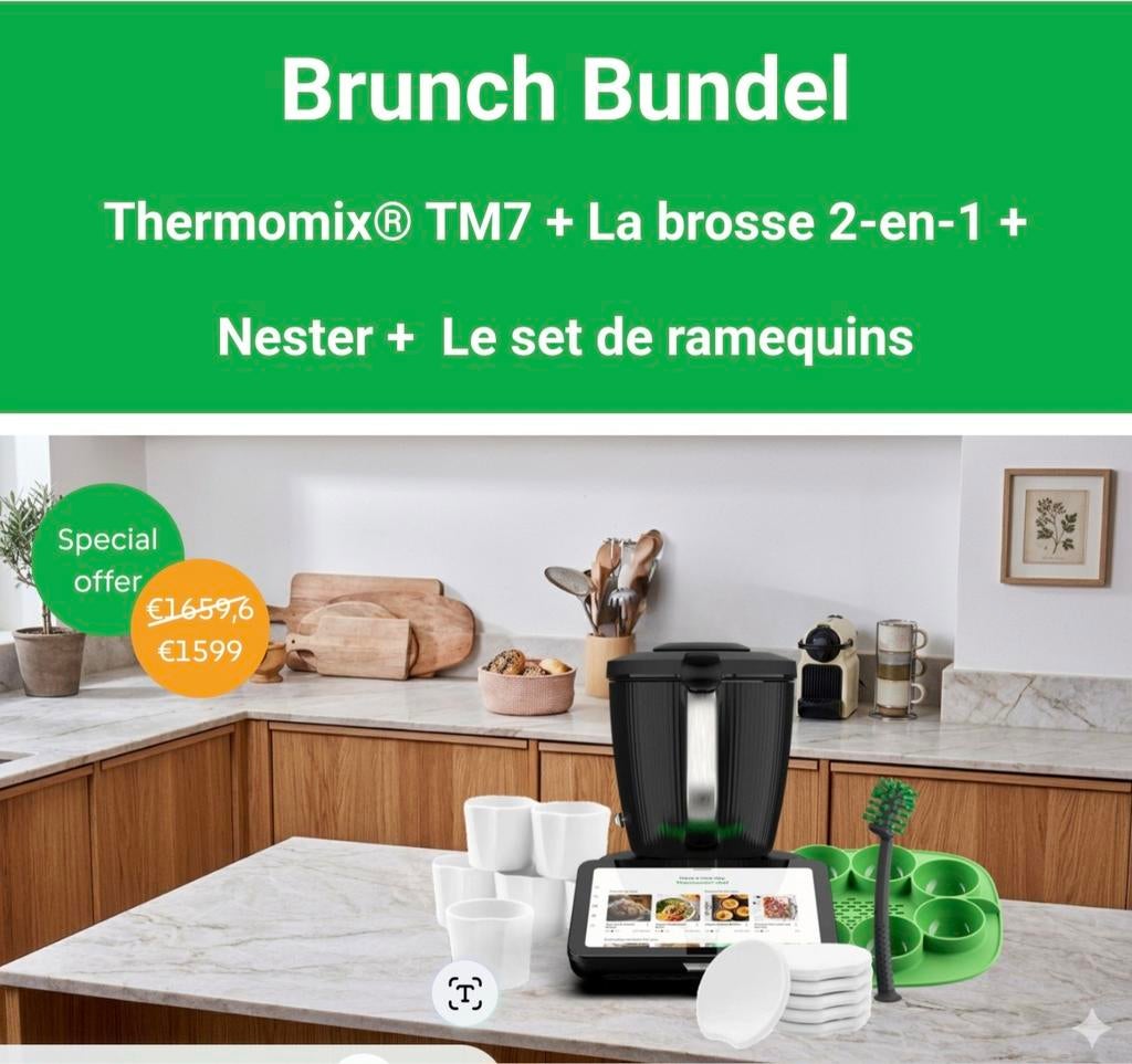 TM7+BROSSE +NESTER +SET DE RAMEQUINS  1599€ 🤩, Electroménager, Neuf, Résiste au lave-vaisselle, Enlèvement ou Envoi, 3 vitesses ou plus