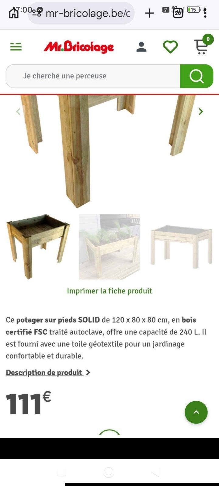 bac jardin, Ophalen, Hout