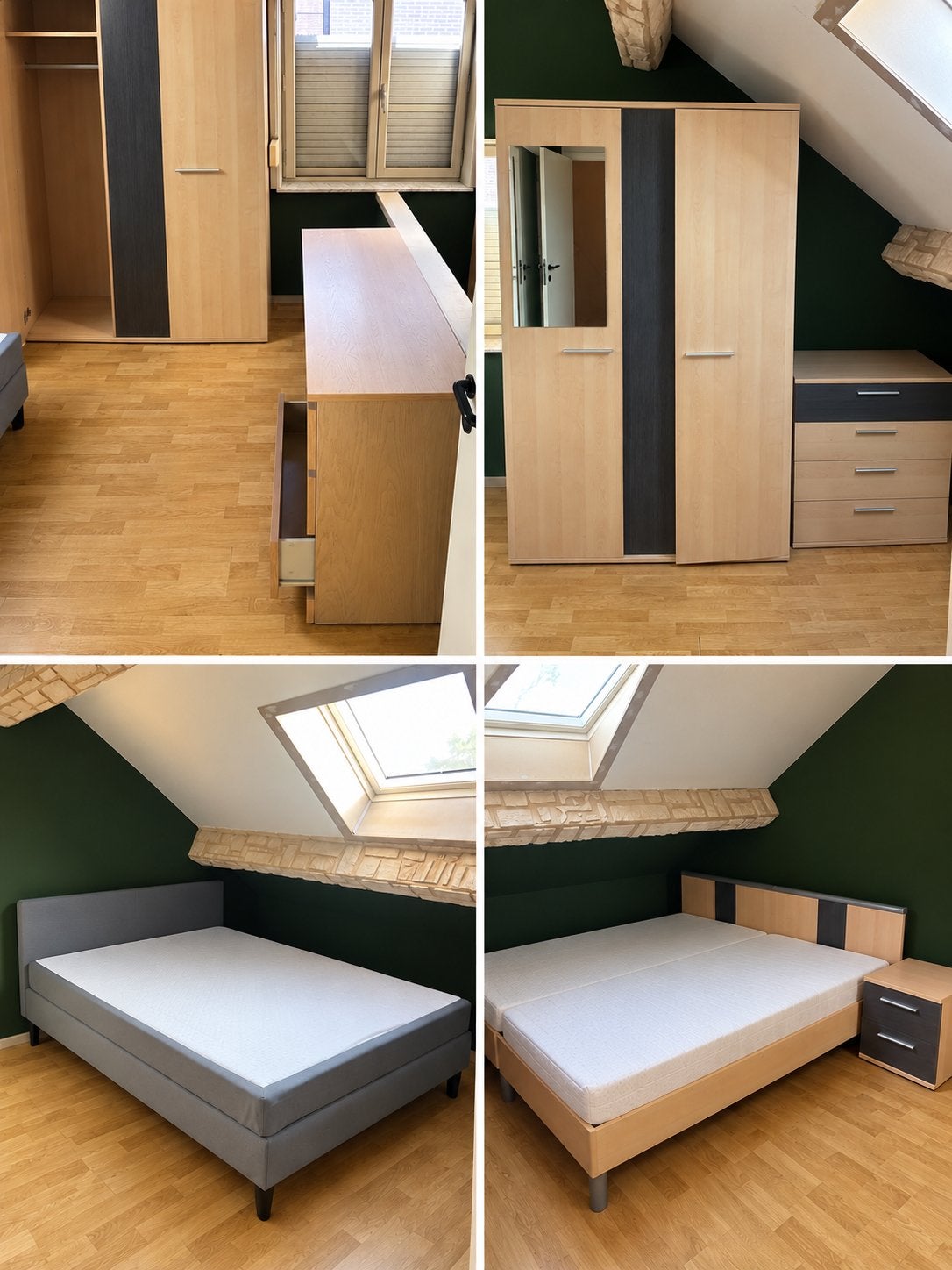 2 Complete slaapkamers te koopBedden, kleerkasten & meubels, Immo