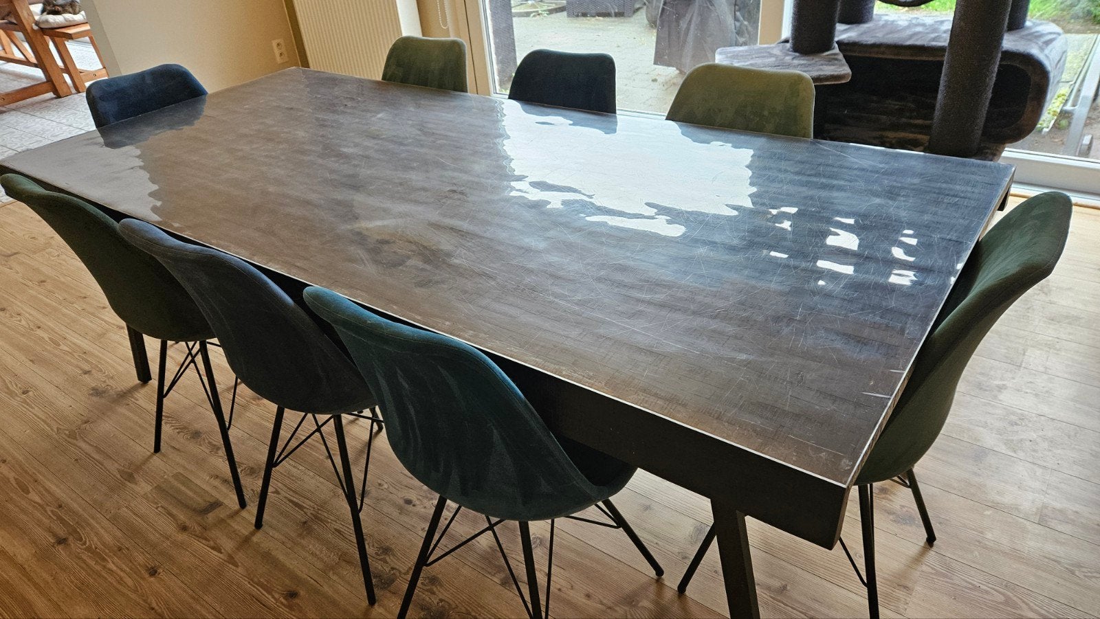 zwarte tafel met 8 stoelen, Huis en Inrichting, Ophalen