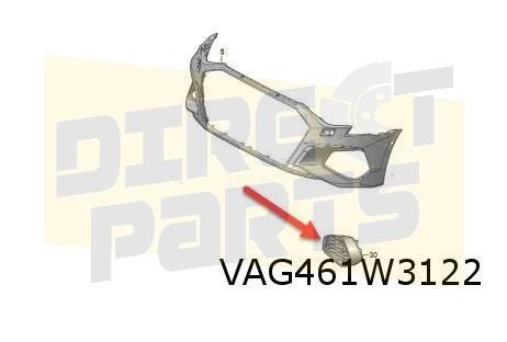 Audi A3 (4/20-) (8Y_) voorbumpergrille onder Rechts (grijs), -, -, Nieuw, Audi