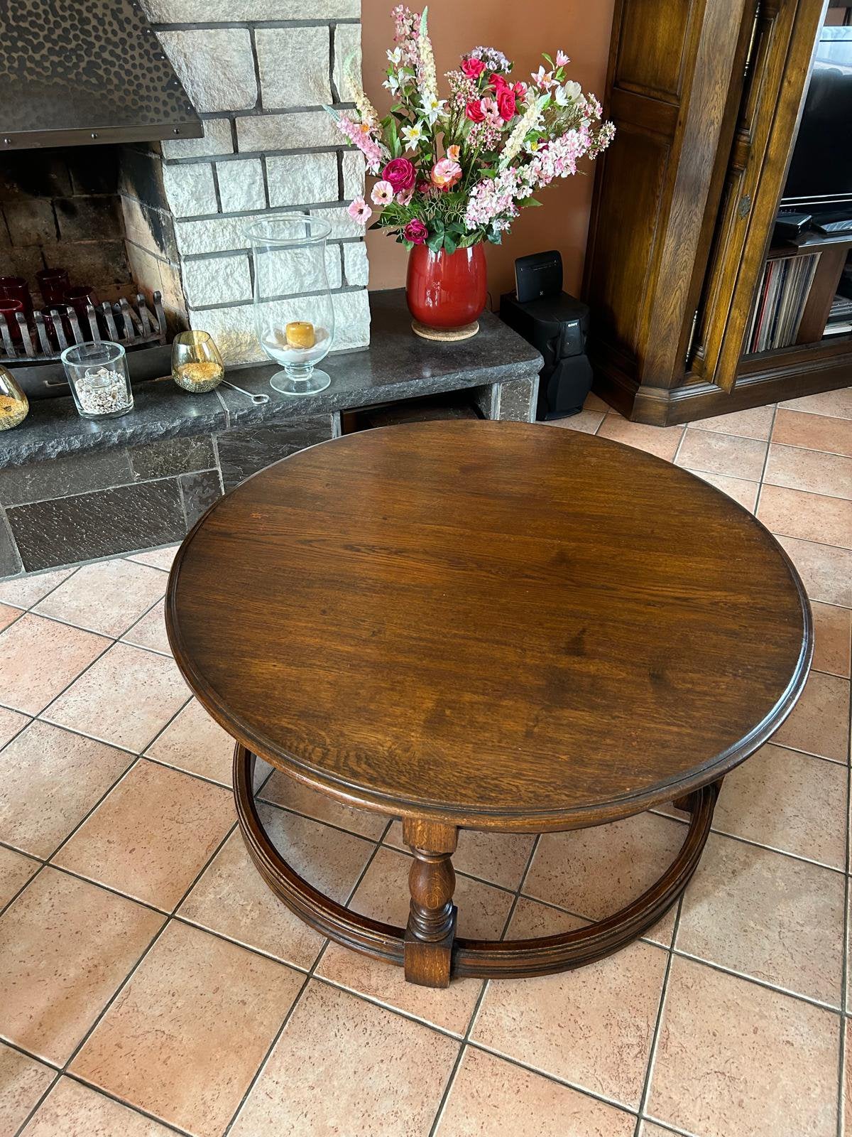 Eiken salontafel, Huis en Inrichting, Tafels | Salontafels, Ophalen, 50 – 75, Gebruikt, 50 tot 100 cm