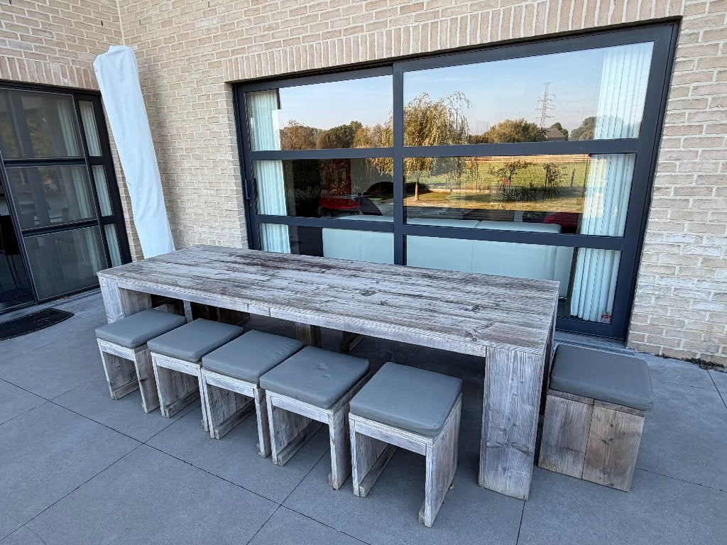 Steigerhouten tafelset, Ophalen, Gebruikt, Meer dan 8 zitplaatsen, Steigerhout