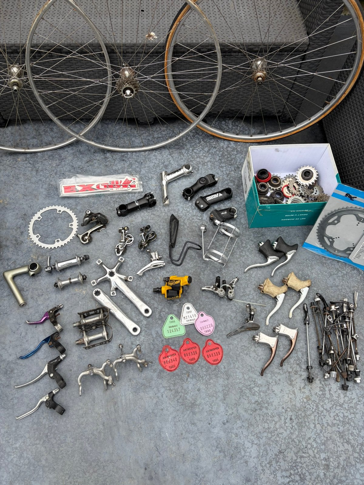 Lot vintage koersfiets onderdelen, Ophalen, Gebruikt, Mountainbike, Overige typen
