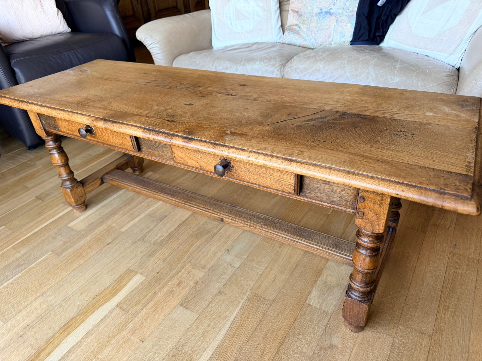 Table basse en chêne massif, Maison & Meubles, Enlèvement, Comme neuf
