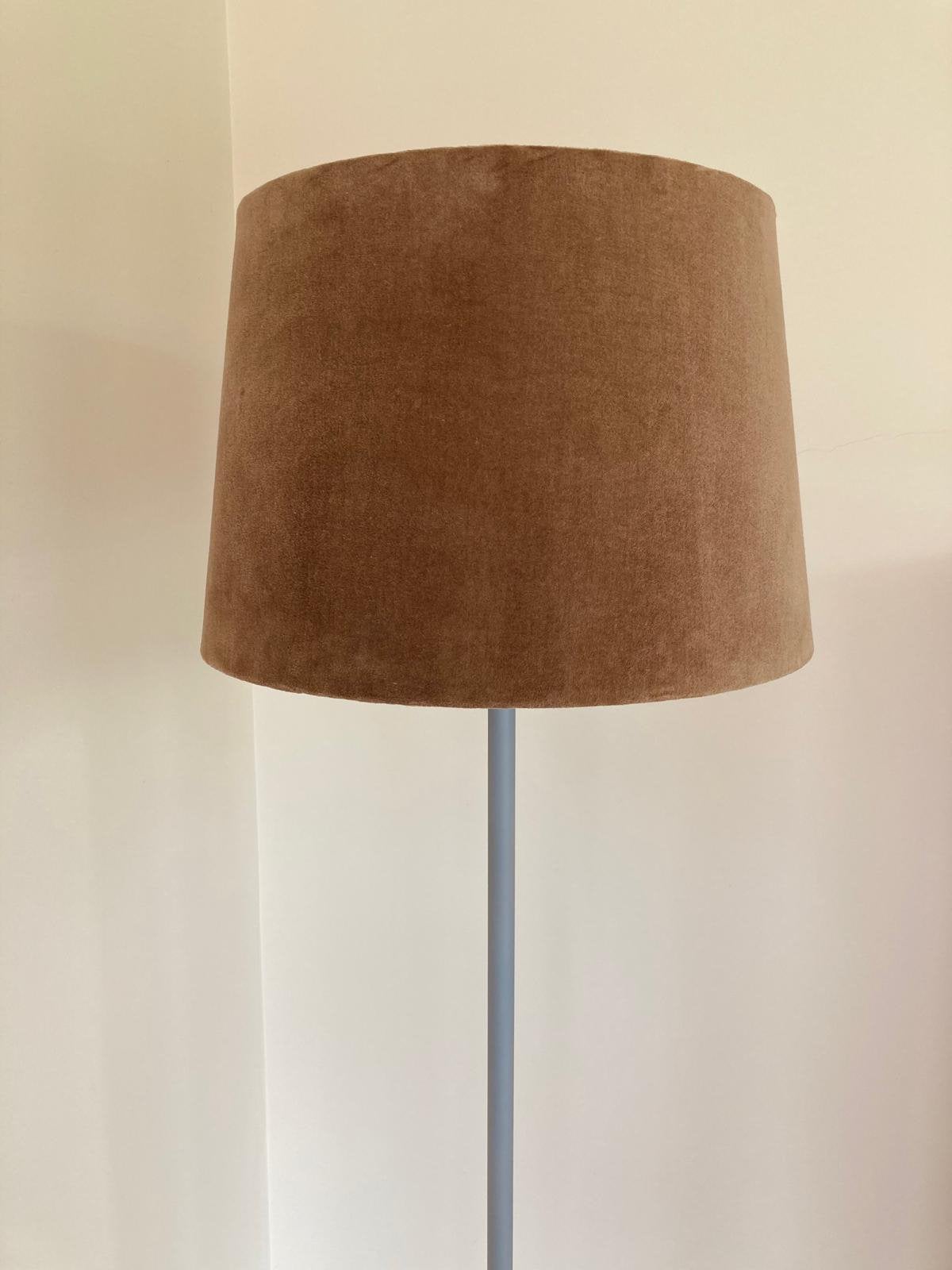 Grote lampenkap in bruin velours, Huis en Inrichting, Lampen | Lampenkappen, Ophalen, Zo goed als nieuw, Bruin, Tafellamp