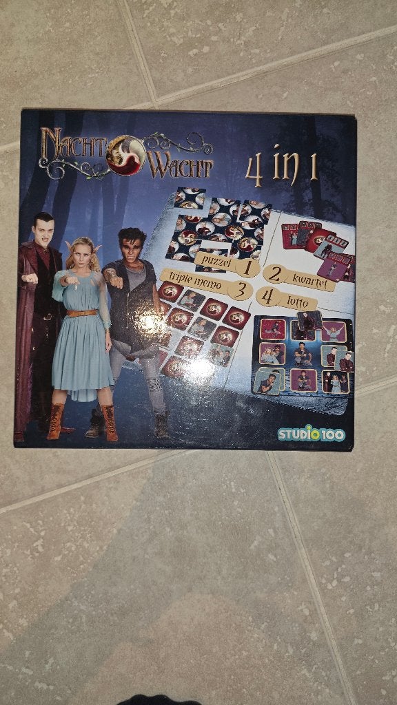 Nachtwacht 4 in 1 bordspellen, Een of twee spelers, Ophalen, Zo goed als nieuw, Studio 100