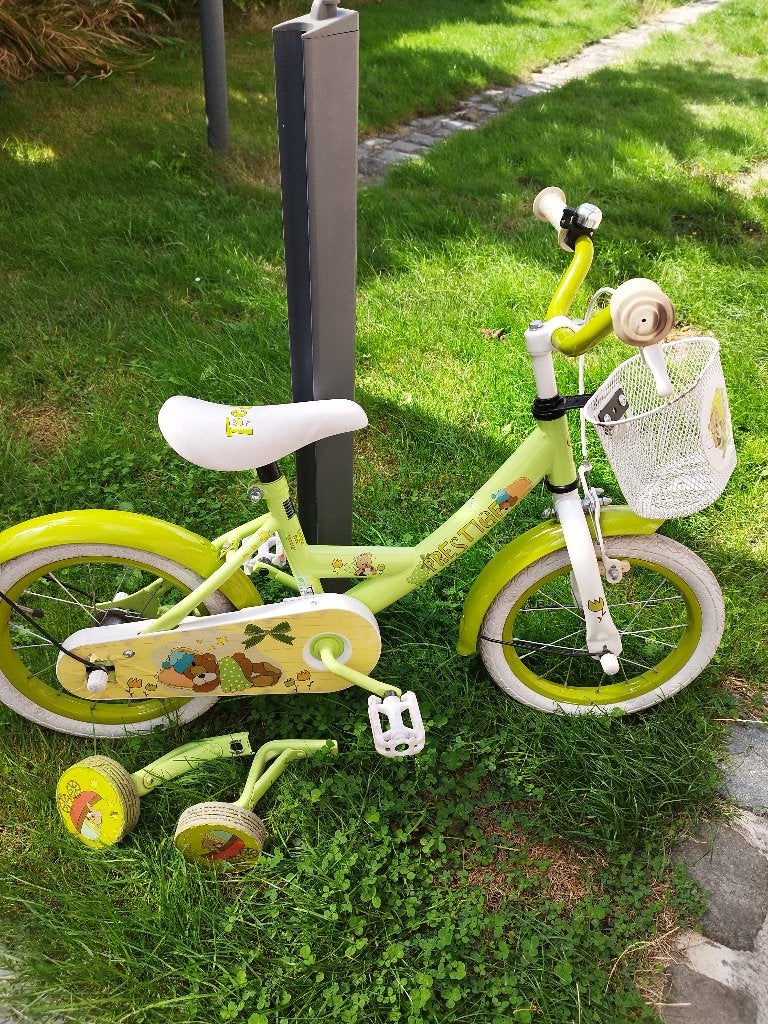 kinderfietsen, Ophalen, Zijwieltjes, Gebruikt, Velgrem