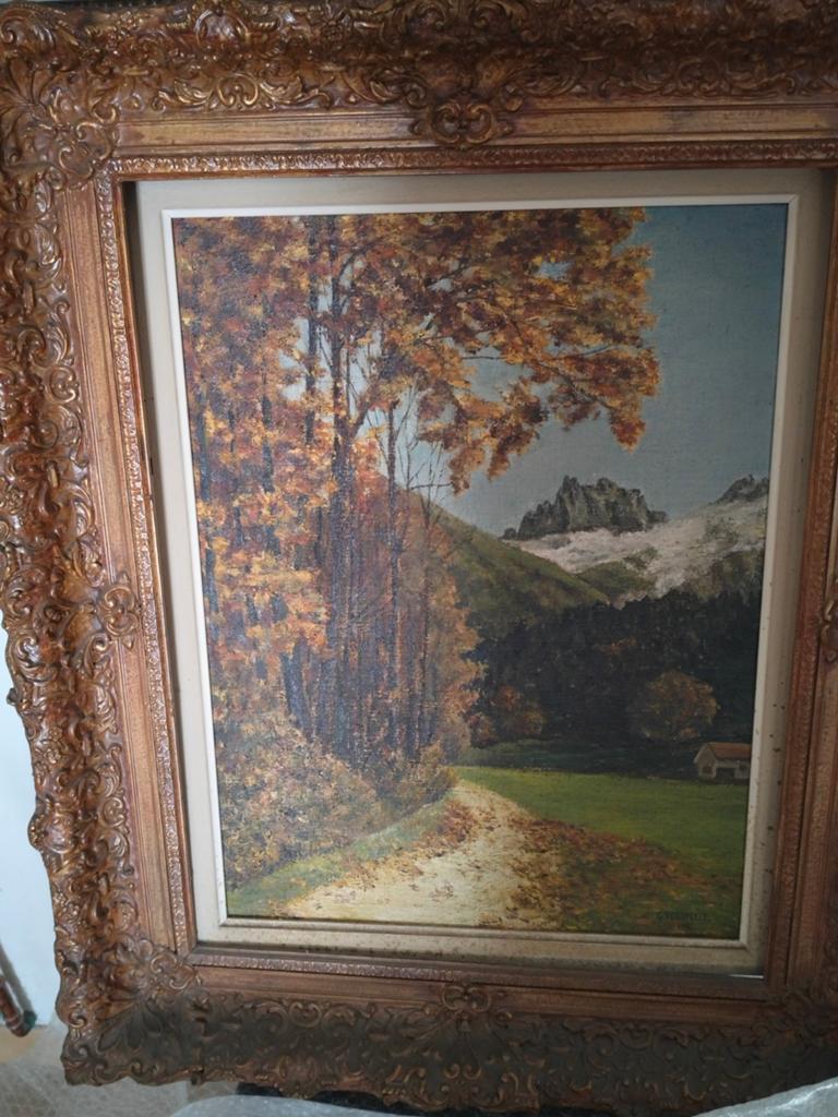G. Verspeelt mooi landschap met zeer goede mooie oude kader., Ophalen