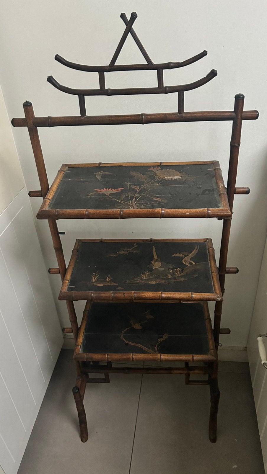 Étagère en bambou de style ancien Chinoiserie/Japonaise, Maison & Meubles, Enlèvement, Comme neuf, Vintage