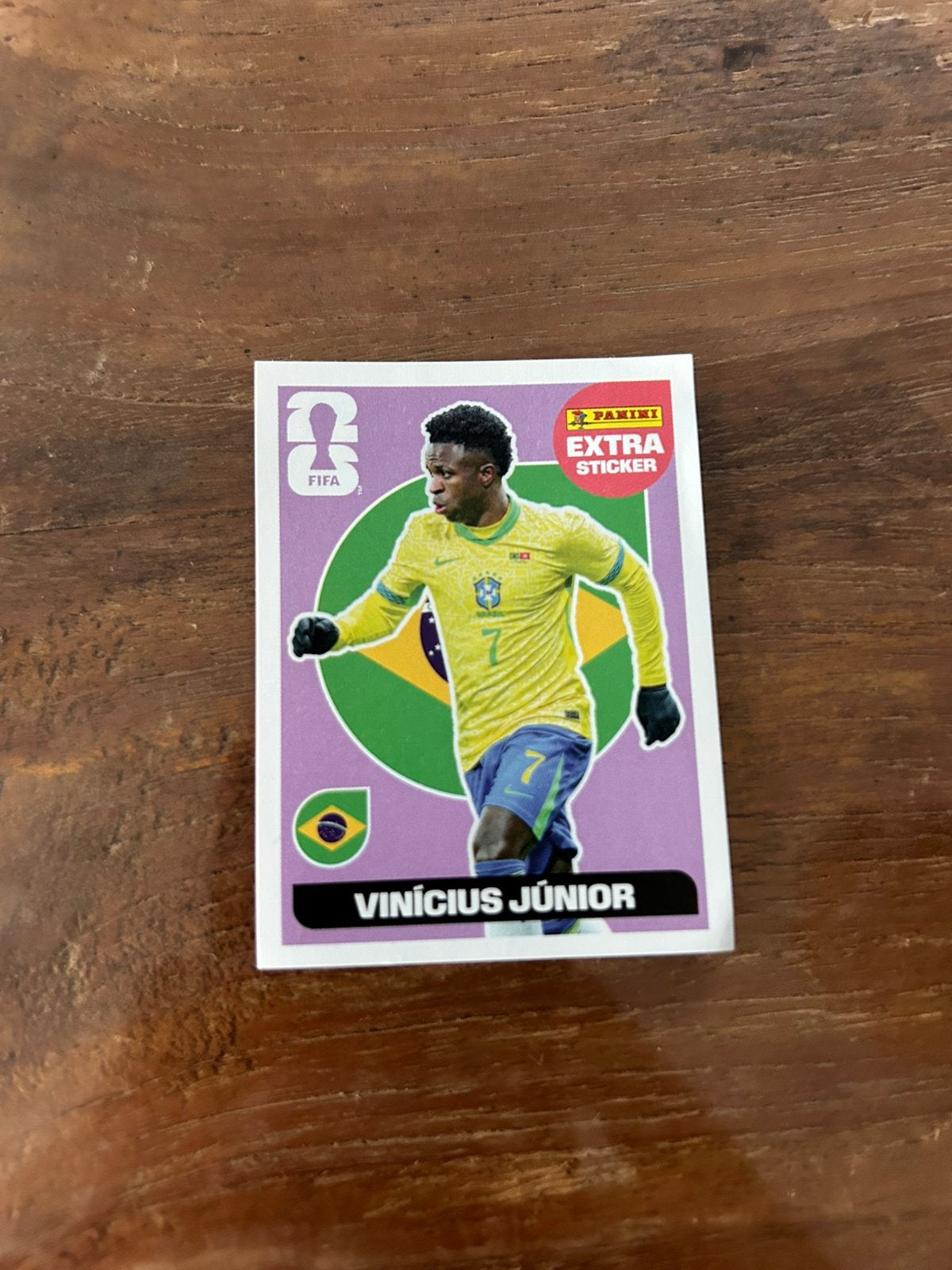 Panini sticker extra vinicius junior regular, Ophalen of Verzenden, Zo goed als nieuw, Sticker