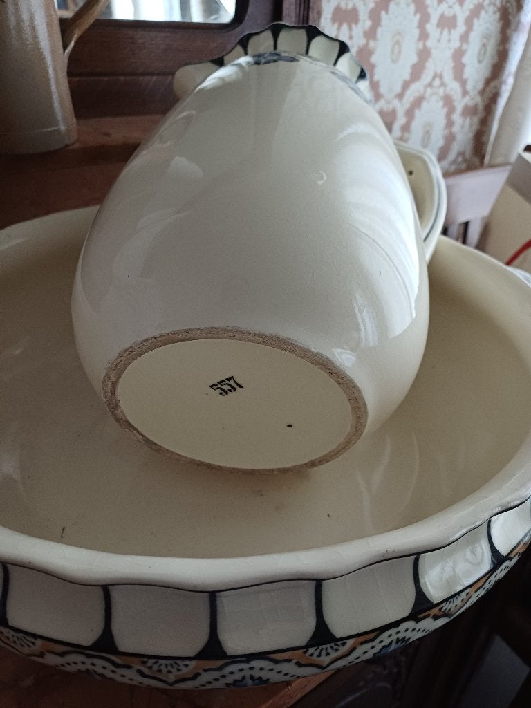 Waskom met kan en zeepbakje, Ophalen of Verzenden
