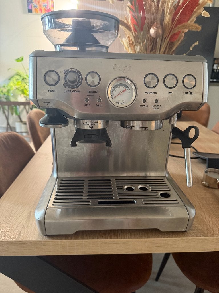 Sage Barista Express grijs met accessoires, Electroménager, Cafetières, Machine à espresso, Réservoir d'eau amovible, Café en grains