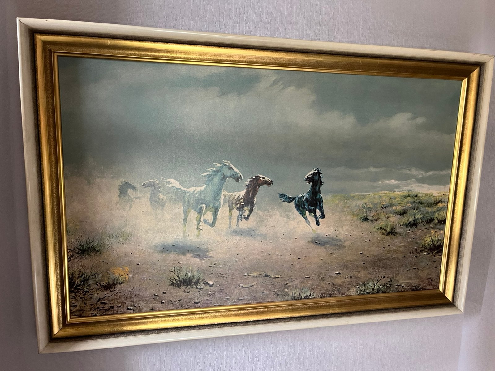 Grote luxe Canvas Paarden 11070 cm, Antiek en Kunst, Ophalen