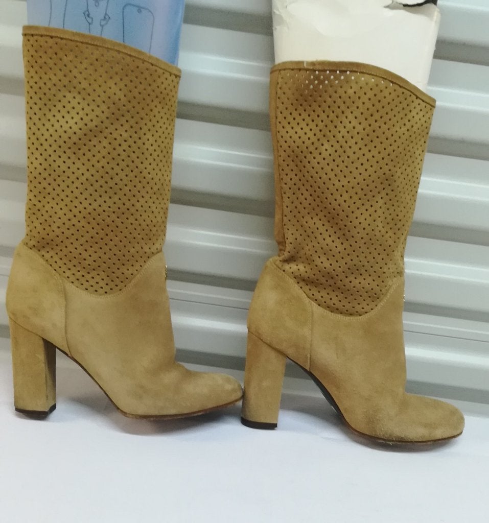 313B* PATRIZIA PEPE sexy boots brun clair tt cuir luxe (36), Brun, Patrizia Pepe, Porté, Bottes hautes