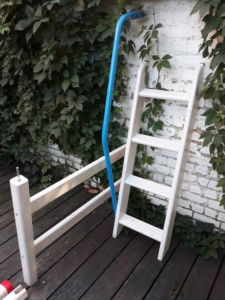 Flexa schuine ladder (whitewash) met blauwe helling, Ophalen, Gebruikt, Halfhoogslaper