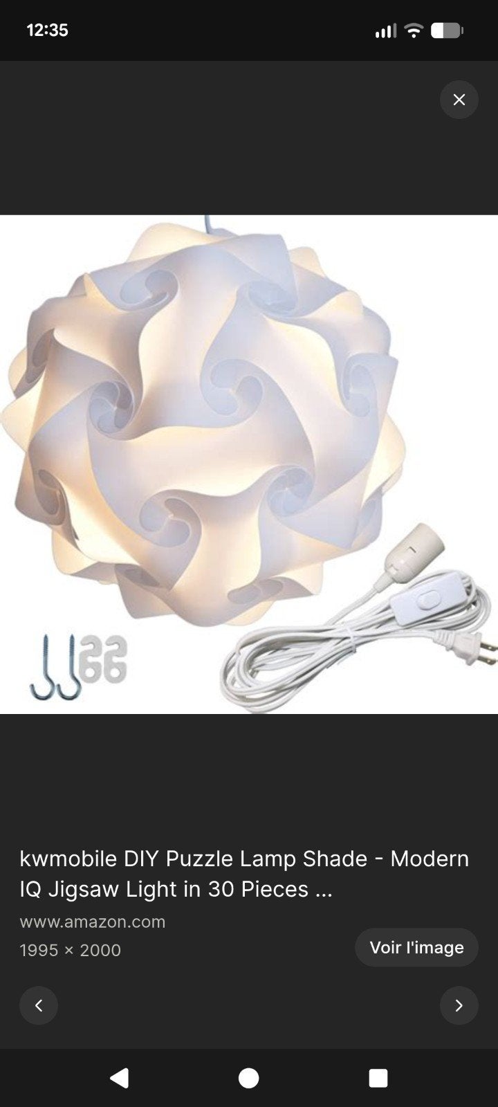 Lampe puzzle blanche, Ophalen