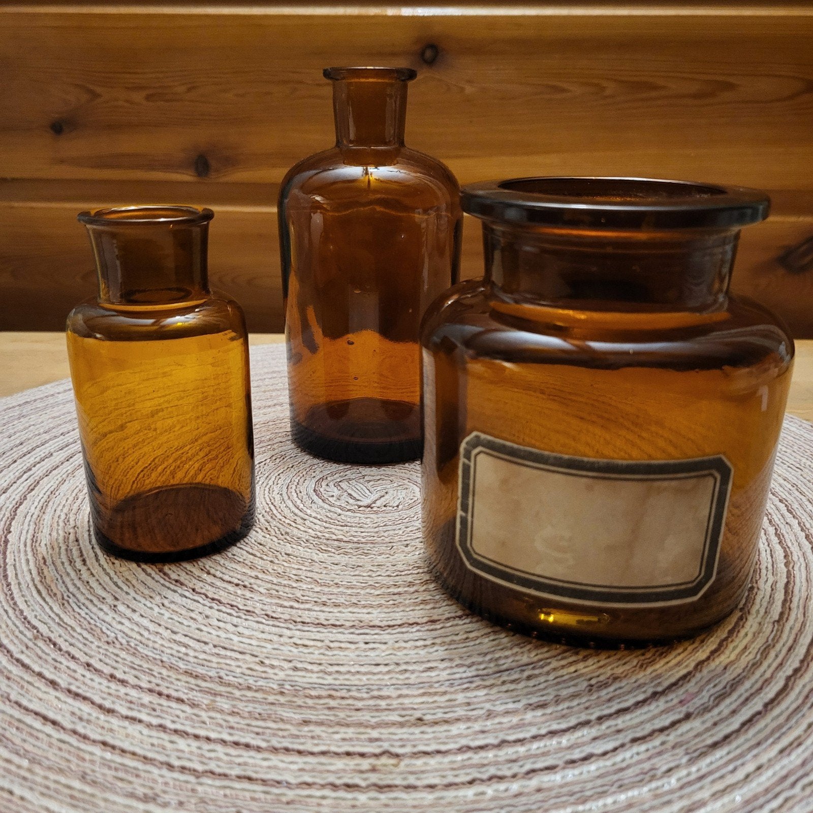 3 vintage apothekers-/laboratoriumflessen, Antiek en Kunst, Ophalen