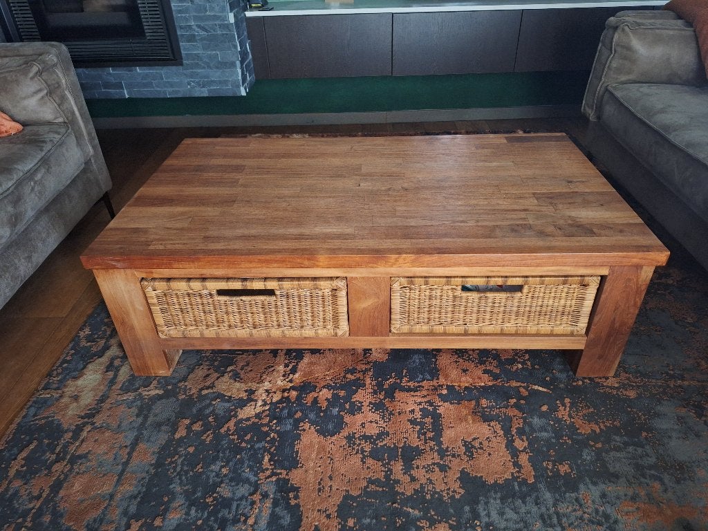 Salon tafel, Ophalen, Gebruikt, 100 tot 150 cm, Eikenhout