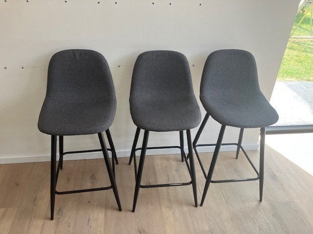3 barstoelen, Maison & Meubles, Tabourets de bar, Enlèvement, Utilisé, Métal, 60 à 90 cm