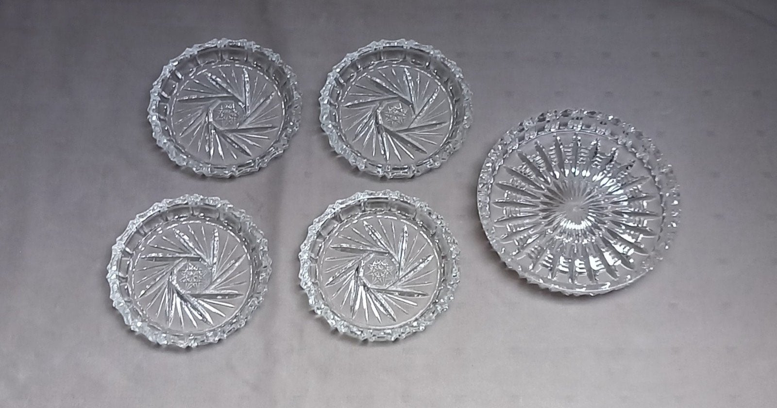 6X Glazen onderzetters., Antiek en Kunst, Ophalen