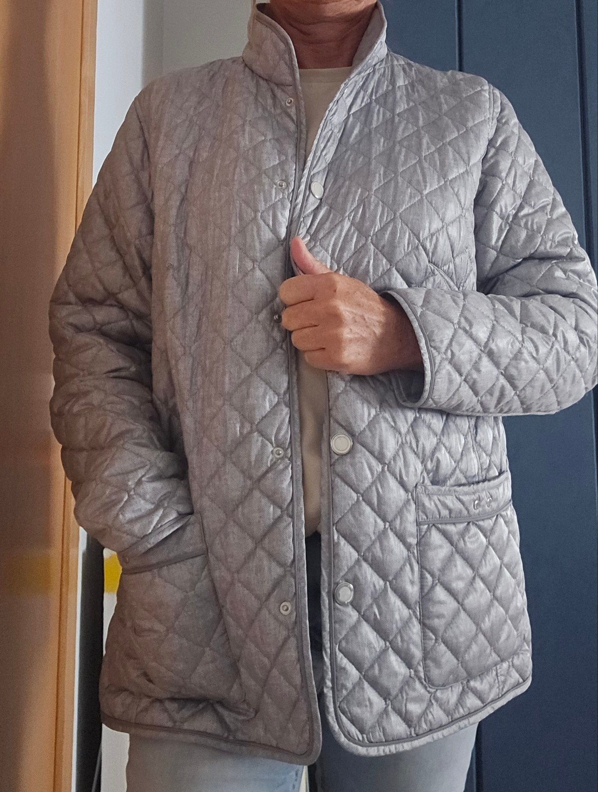 Damesjas tussenseizoen L, Kleding | Dames, Ophalen, Maat 42/44 (L), Claude Arielle, Grijs