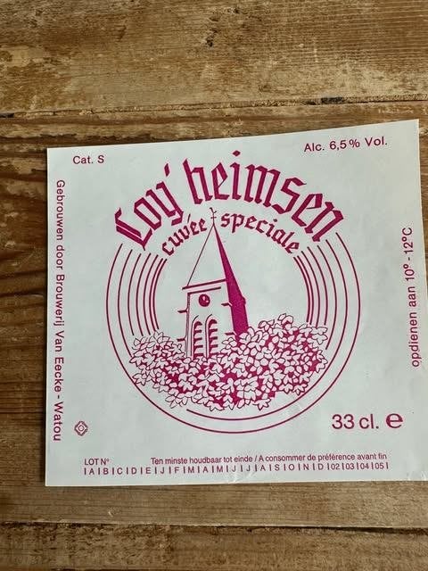 Loy heimsen etiket label brouwerij Van Eecke Watou, Collections, Marques de bière, Enlèvement ou Envoi, Comme neuf, Autres types