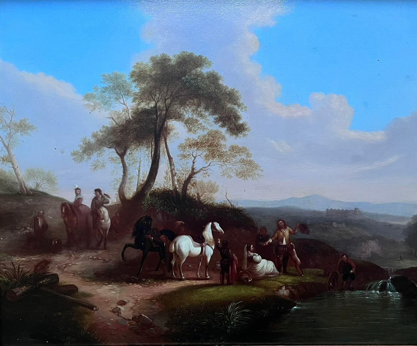 Peinture de paysage de Jan Willem Pieneman (1779-1853), Antiquités & Art, Enlèvement ou Envoi, Peinture à l'huile, Panneau, Paysage