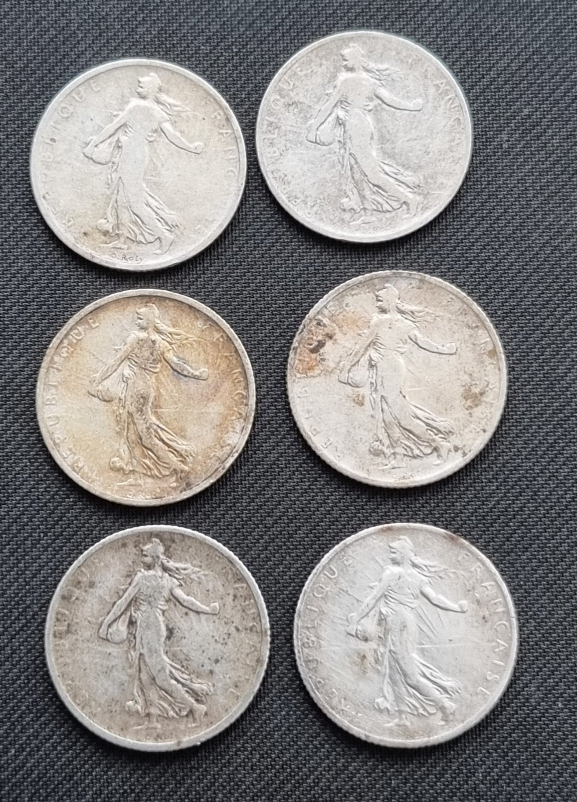 6 pièces de 1 franc français, Enlèvement, Monnaie