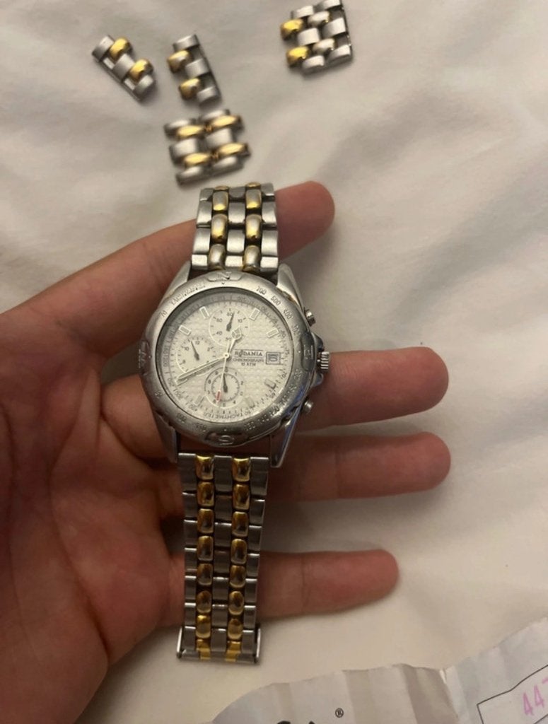 Rodania chronograph 10 atm, Bijoux, Sacs & Beauté, Montre-bracelet, Autres marques, Enlèvement ou Envoi, Acier
