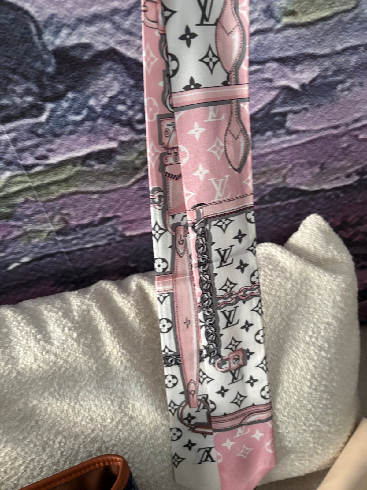 Twilly décoratif rose et blanc,, Kleding | Dames, Ophalen of Verzenden, Zo goed als nieuw, Wit
