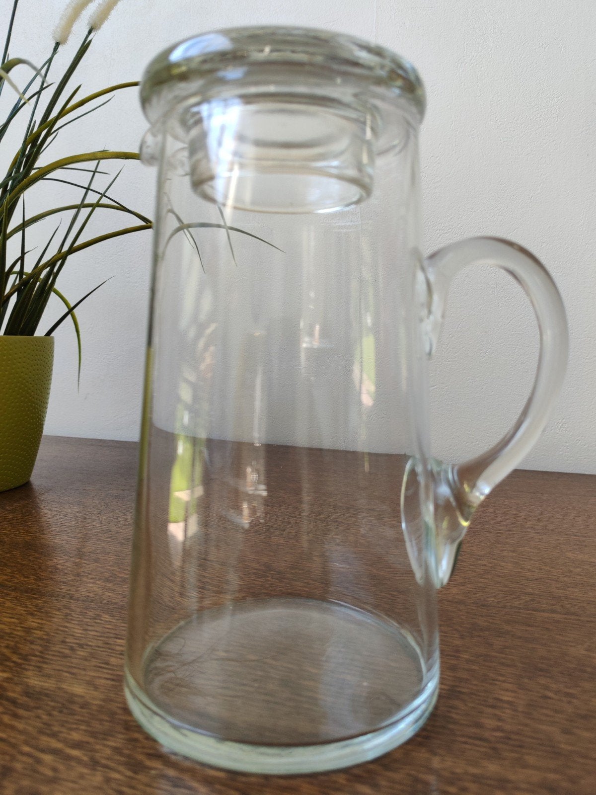 Pichet ou théière en verre avec couvercle, Antiquités & Art