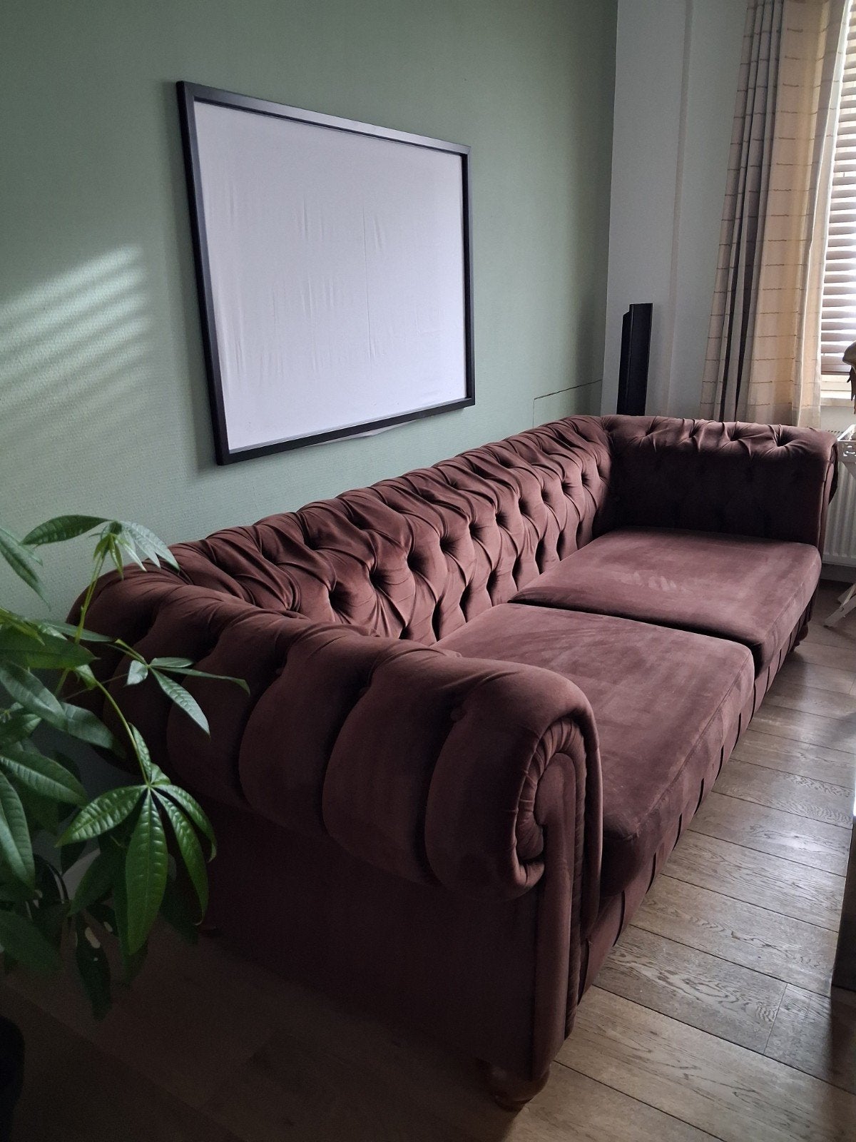 Zetel met Chesterfield uitstraling, Enlèvement, Comme neuf, Tissus