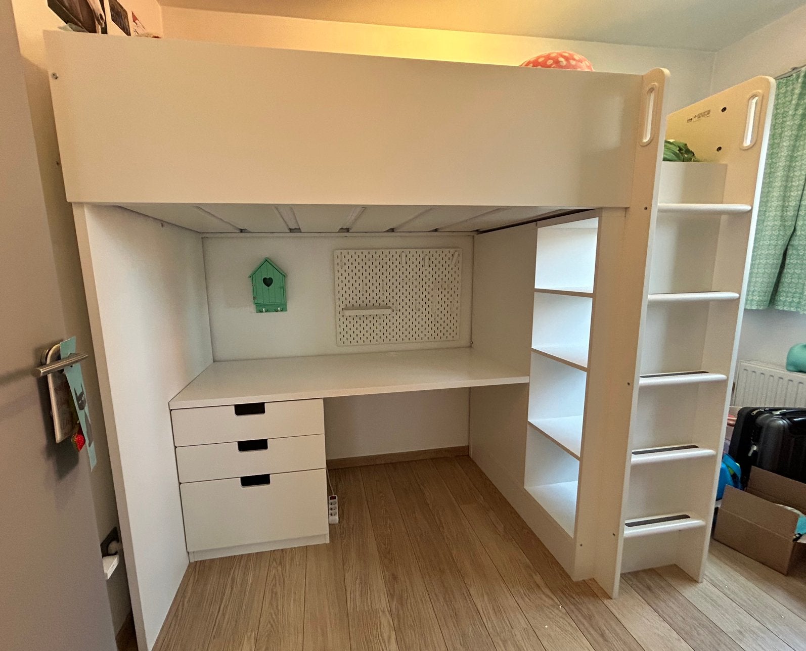 Hoogslaper met bureau en kast Ikea, Enlèvement, Utilisé, Lit mezzanine