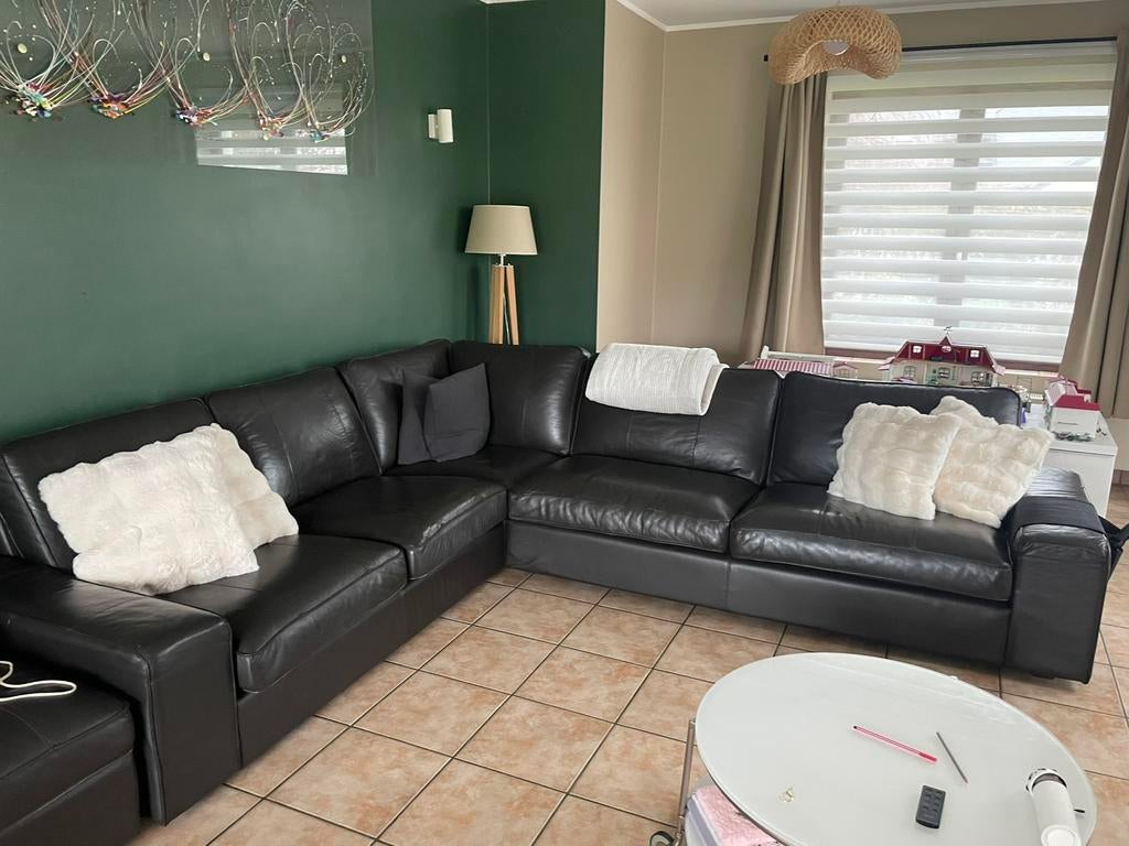 Divan en cuir brun Kivik, Maison & Meubles, Enlèvement, Utilisé, Cuir