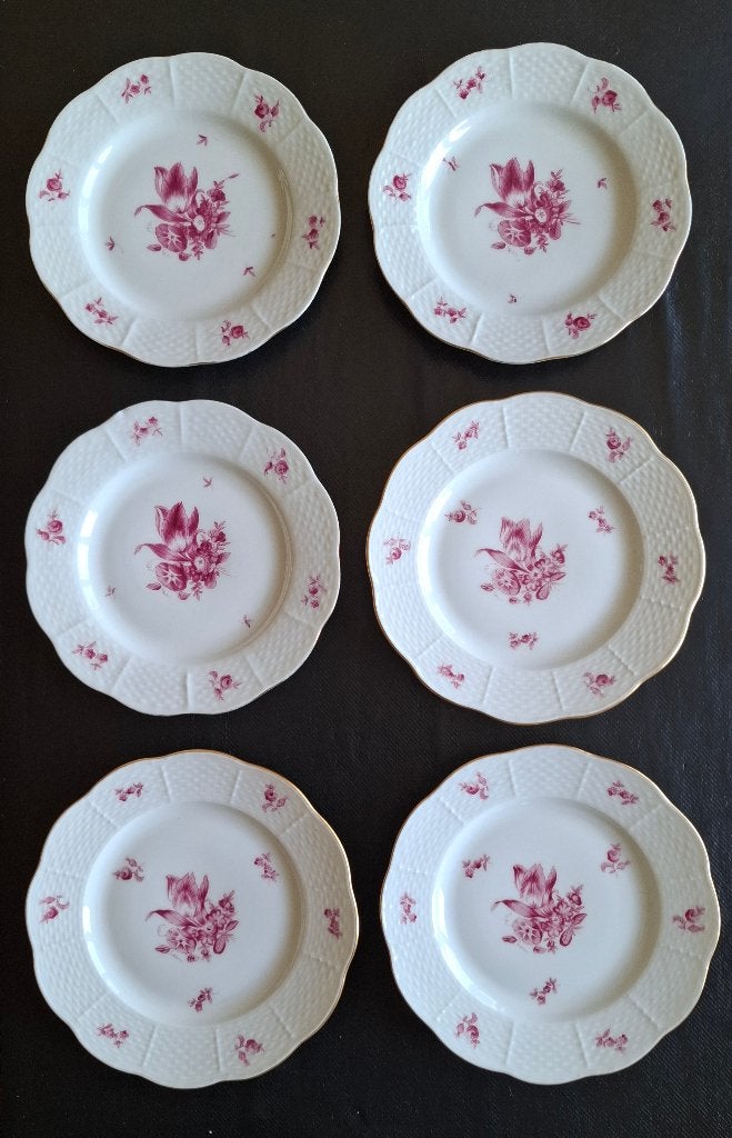 Lot de 6 assiettes à dessert - Porcelaine fine HEREND, Ophalen