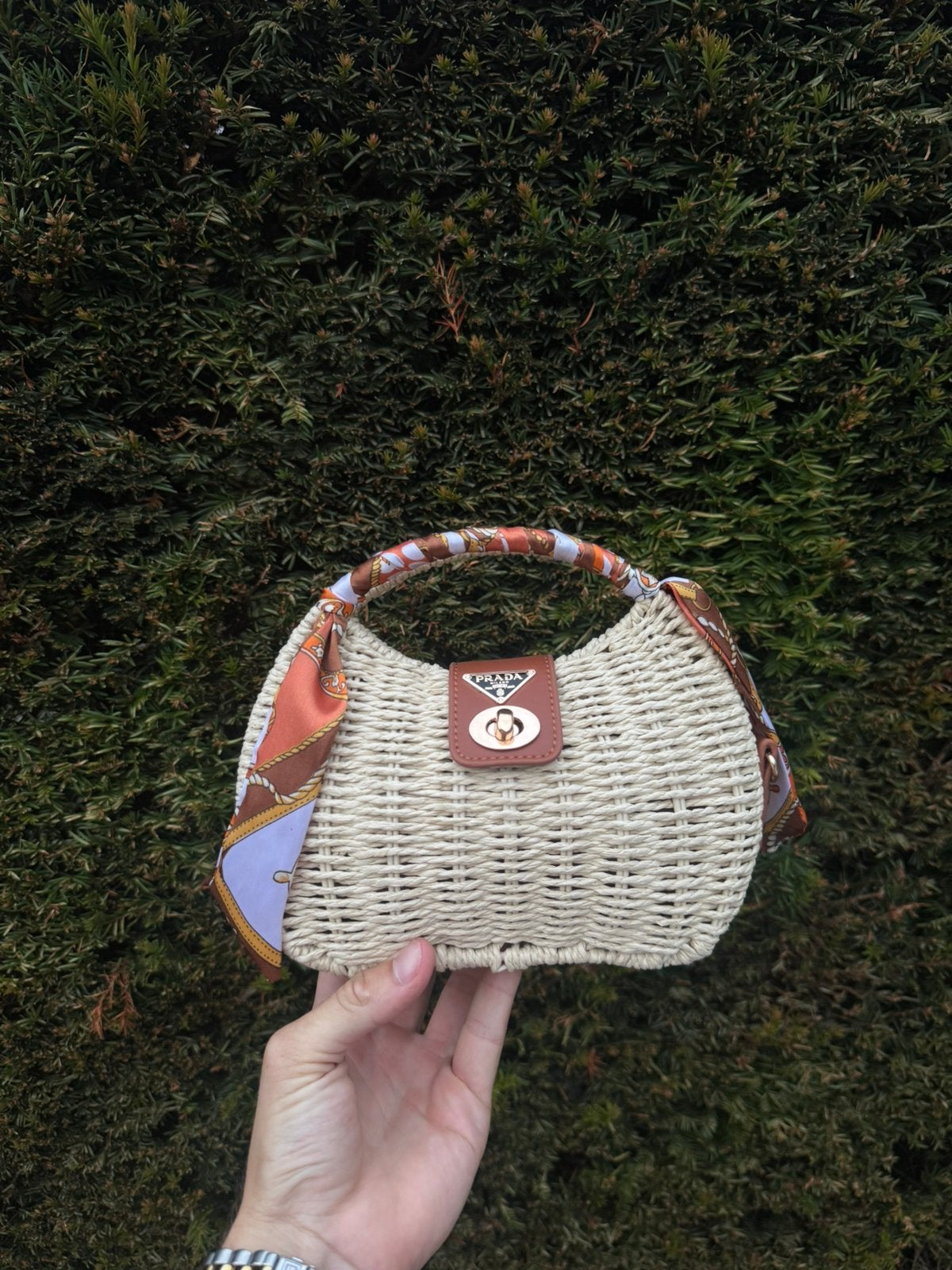 Mini-sac tissé Prada, Enlèvement ou Envoi, Neuf, Beige, Sac à main