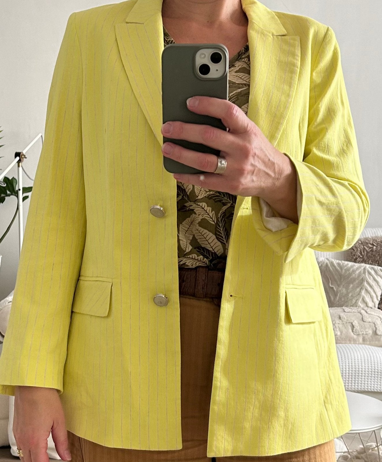 Leuke blazer MOS MOSH - maat 38, Kleding | Dames, Geel, Zo goed als nieuw, Jasje, Ophalen