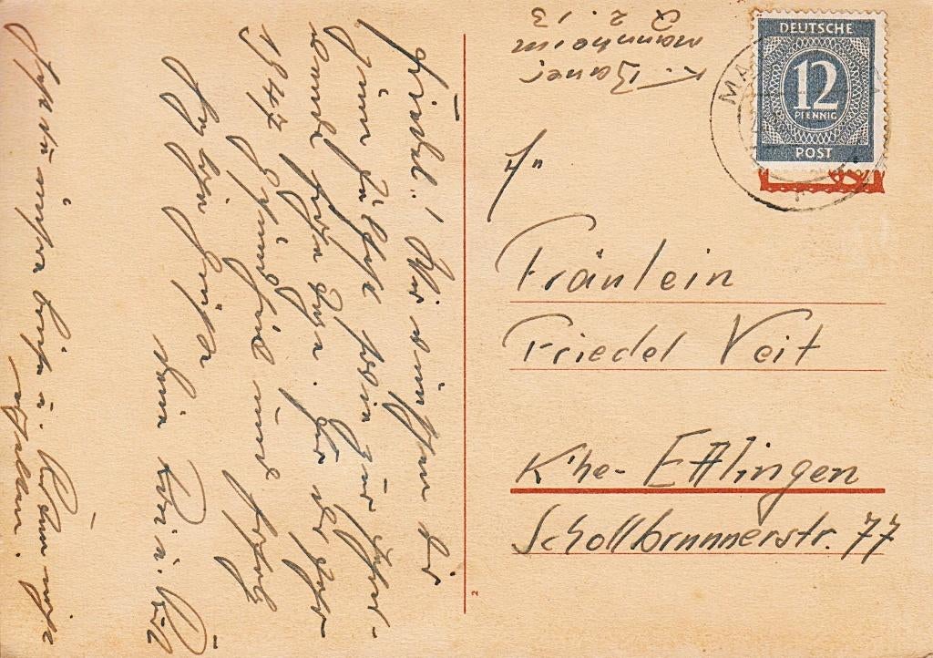 1946 - DUITSLAND - Cijfer [Michel 920] + MANNHEIM, Verzenden, Overige periodes, Gestempeld