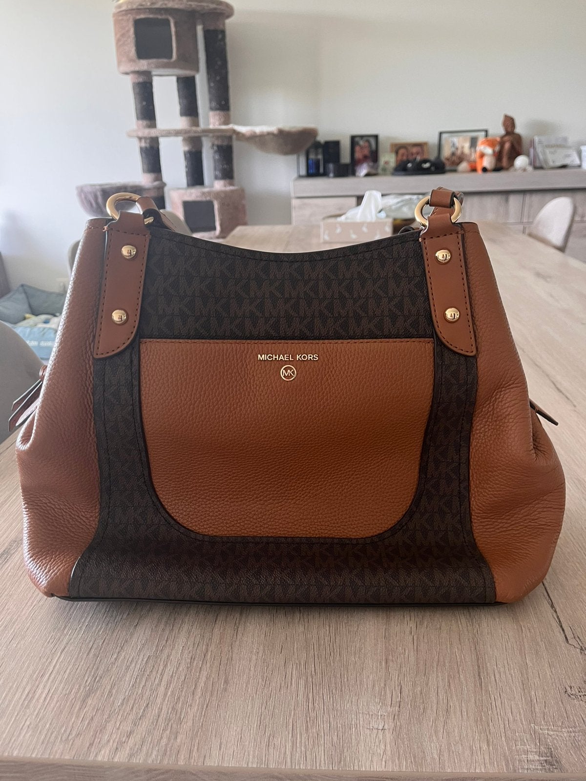 Bruine michael kors handtas, Ophalen of Verzenden, Zo goed als nieuw, Handtas