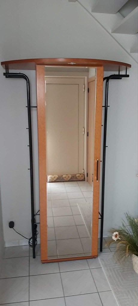 Massieve beuken halkast, Huis en Inrichting, Ophalen, Met deur(en), Glas, 100 tot 150 cm