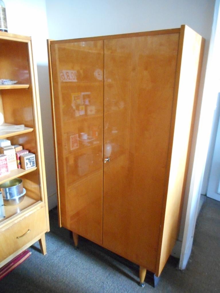 Armoire 2 portes Nörlok en bois blond, 25 à 50 cm, Avec porte(s), Scandinave vintage, Enlèvement