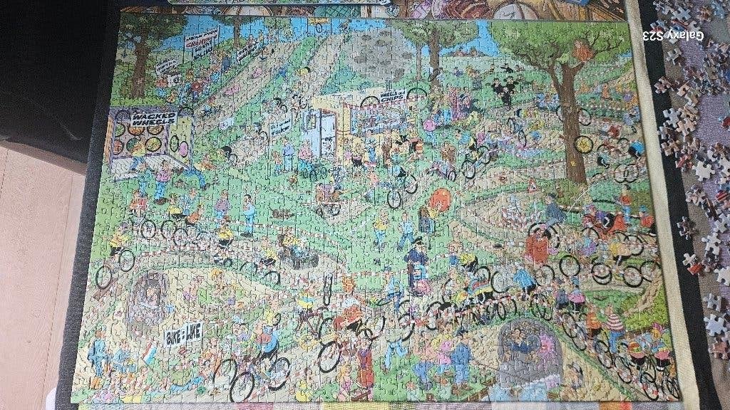 Puzzel Jan Vanhaasteren 1000st WK Veldrijden, Ophalen of Verzenden, 500 t/m 1500 stukjes, Gebruikt