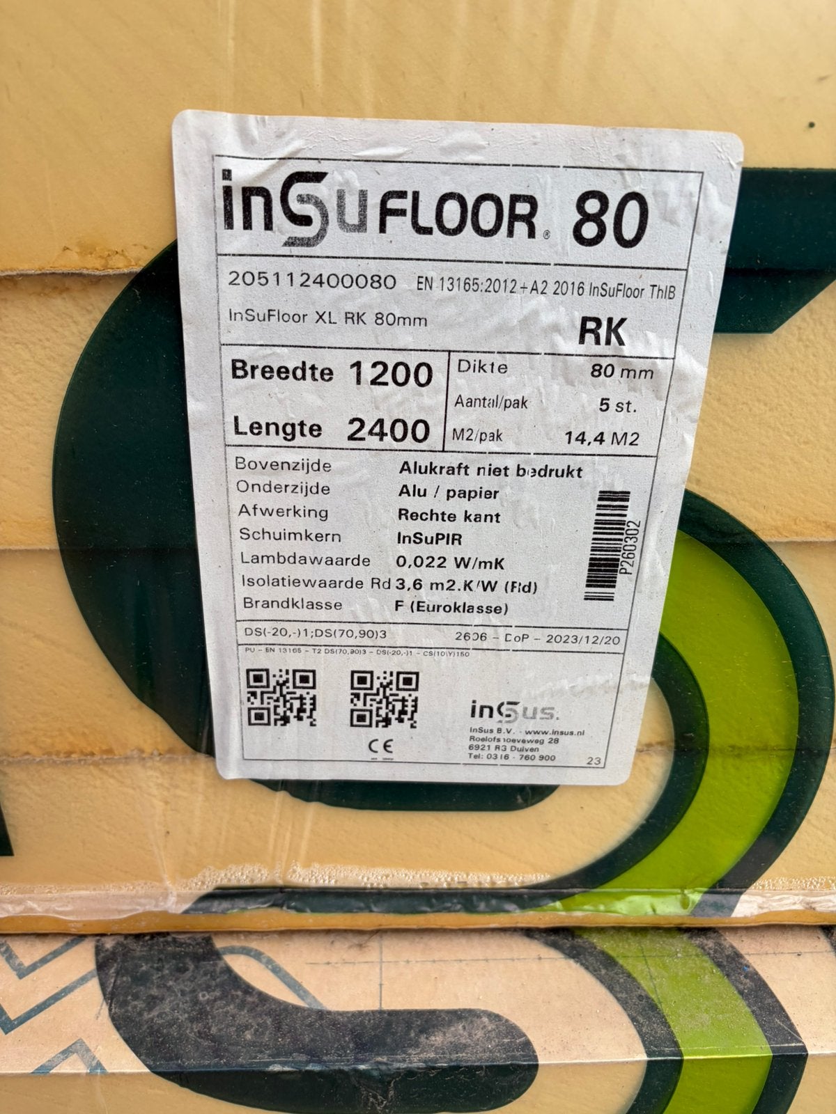 Vloerisolatie te koop, Doe-het-zelf en Bouw, Isolatie en Afdichting, Ophalen, Zo goed als nieuw, Vloerisolatie