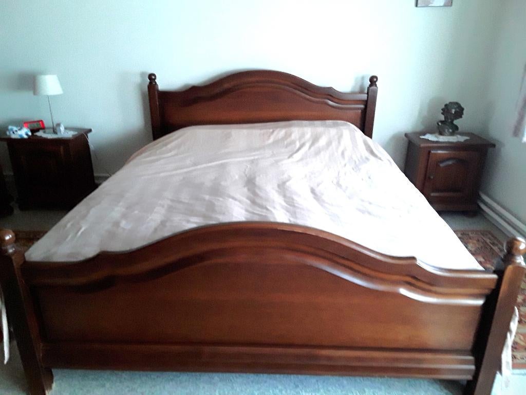 2-Persoonsbed: 2x80cm ‘Auping spiralen bodem’, Huis en Inrichting, Slaapkamer | Bedden, Ophalen, Bruin, Tweepersoons, 200 cm