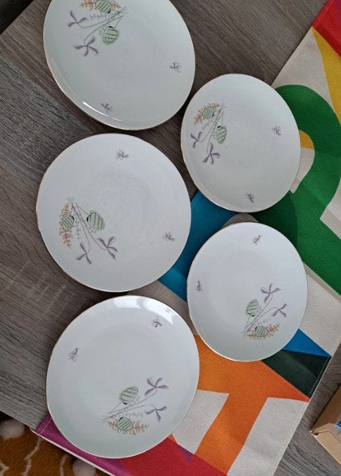 Set van 5 kleine borden, Huis en Inrichting, Ophalen of Verzenden, Zo goed als nieuw, Keramiek, Bord(en)
